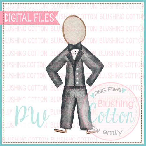 STICK FIGURE GROOM BALD WATERCOLOR DESIGN BCPW