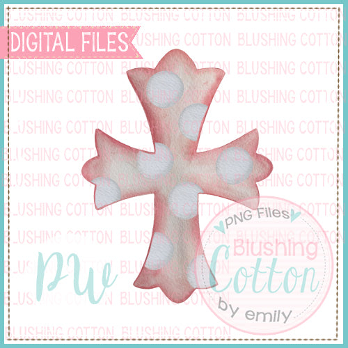 CROSS BABY PINK POLKA DOT WATERCOLOR DESIGN BCPW