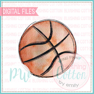 BASKETBALL WITH SKETCH OUTLINE WATERCOLOR DESIGN BCPW