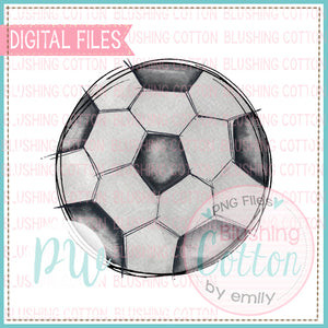 SOCCER BALL WITH SKETCH OUTLINE WATERCOLOR DESIGN BCPW