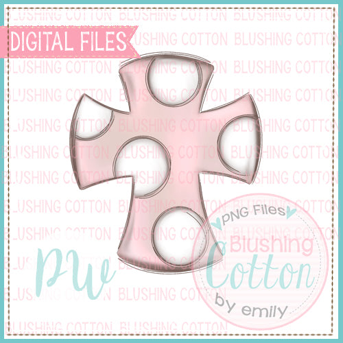 DISTRESSED PINK CROSS WATERCOLOR DESIGN BCPW