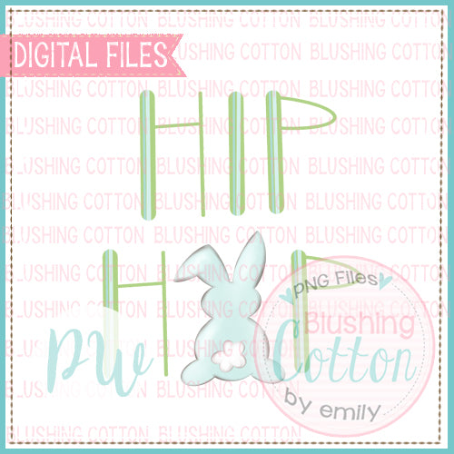 HIP HOP PEEP BUNNY BLUE WATERCOLOR DESIGN BCPW