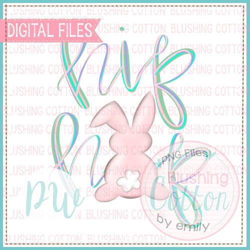 HIP HOP PEEP BUNNY PINK WATERCOLOR DESIGN BCPW