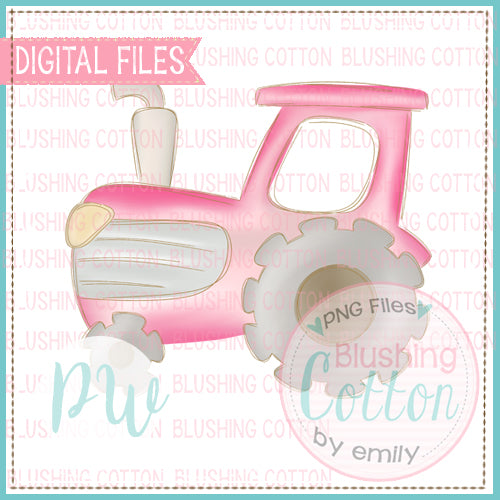 TRACTOR PINK WATERCOLOR DESIGN BCPW