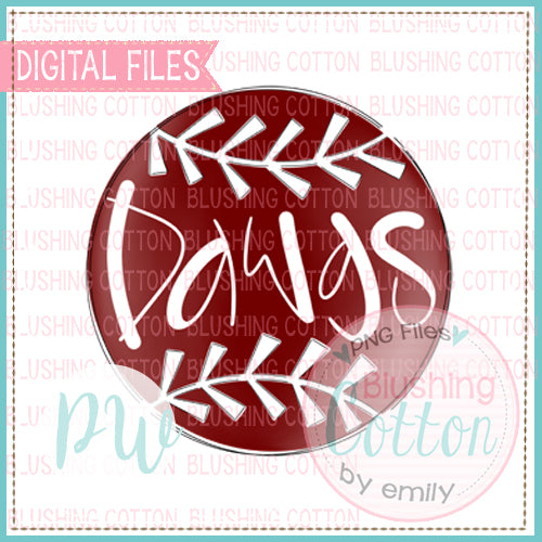 BASEBALL DAWGS WATERCOLOR DESIGN BCPW