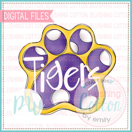 TIGER PAW PRINT WATERCOLOR DESIGN BCPW