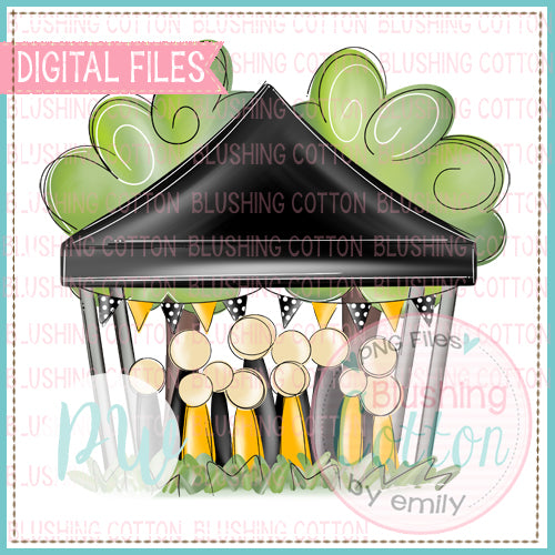 TAILGATE TENT BLACK AND GOLD WATERCOLOR DESIGN  BCPW