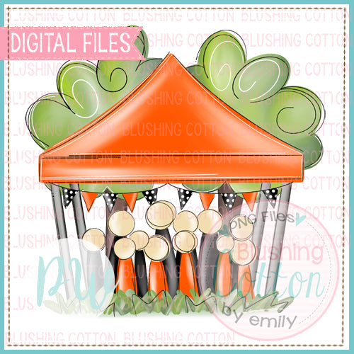 TAILGATE TENT BLACK AND ORANGE WATERCOLOR DESIGN  BCPW