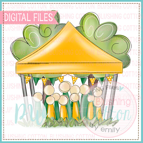 TAILGATE TENT GREEN AND GOLD WATERCOLOR DESIGN  BCPW