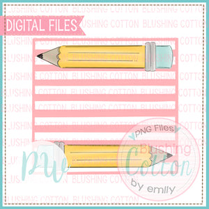 PENCIL WITH PINK STRIPE BACKGROUND DESIGN WATERCOLOR DESIGN BCPW