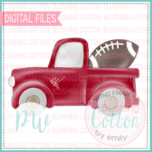 FOOTBALL TRUCK CRIMSON RED DESIGN WATERCOLOR PNG BCPW