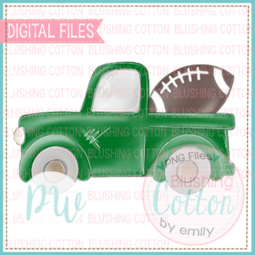 FOOTBALL TRUCK GREEN DESIGN WATERCOLOR PNG BCPW