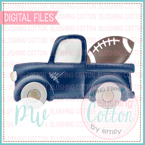 FOOTBALL TRUCK NAVY BLUE WATERCOLOR DESIGN PNG BCPW