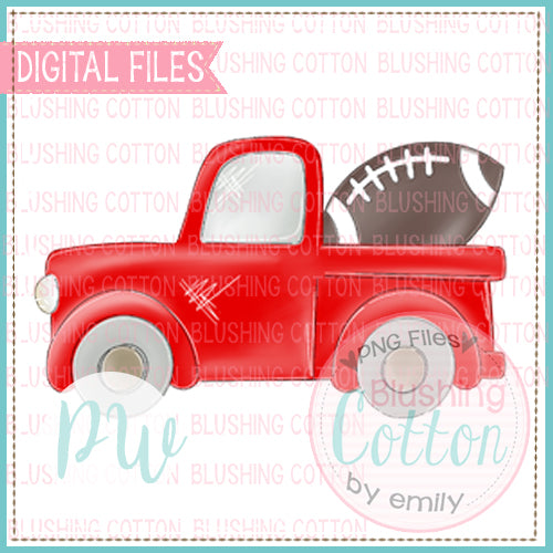 FOOTBALL TRUCK RED WATERCOLOR DESIGN PNG BCPW