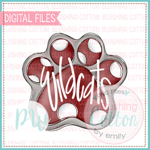 PAW PRINT MAROON AND GREY WITH WILDCATS BCPW