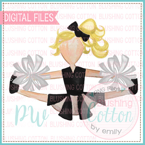 CHEERLEADER BLONDE HAIR BLACK AND LIGHT WHITE   BCPW