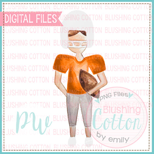 FOOTBALL PLAYER ORANGE AND WHITE  BCPW