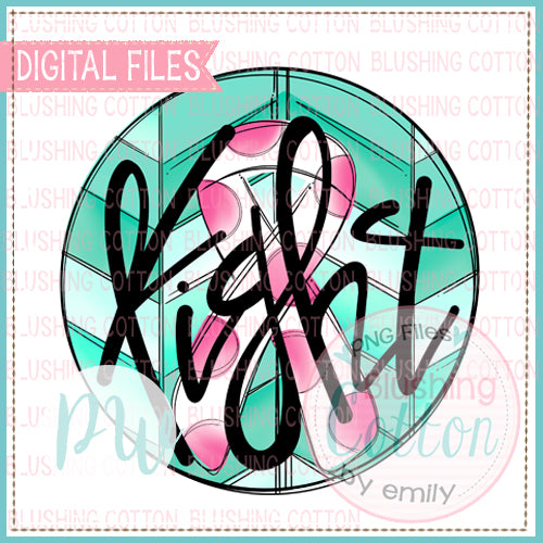 FIGHT RIBBON BREAST CANCER AWARENESS PINK DOTS  BCPW