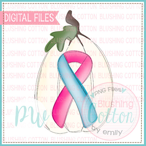 WHITE PUMPKIN WITH PREGNANCY AND INFANT LOSS RIBBON  BCPW