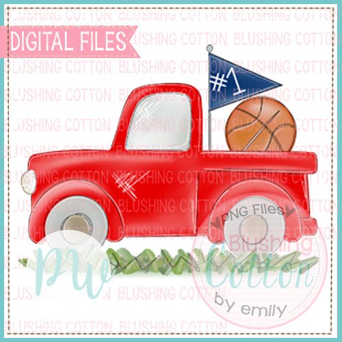 BASKETBALL TRUCK RED AND NAVY   BCPW