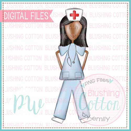 NURSE BLACK HAIR WITH DARK SKIN DESIGN  BCPW