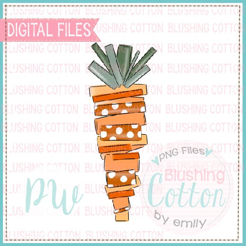 Abstract Carrot with Dots PNG Watercolor Design BCPW – Blushing Cotton