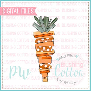 Abstract Carrot with Dots PNG Watercolor Design   BCPW