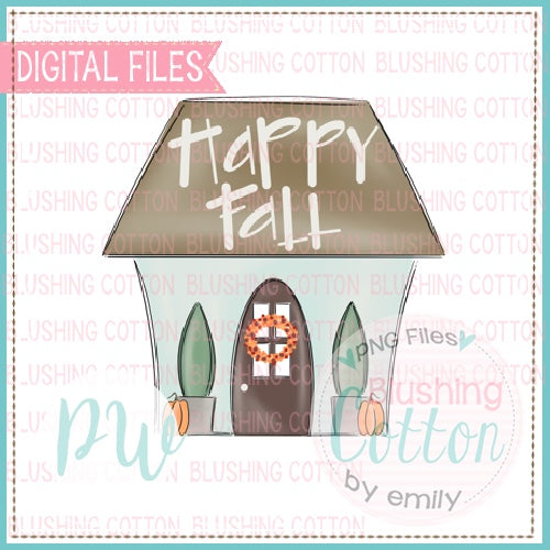Happy Fall House Watercolor PNG Design   BCPW