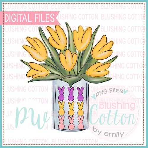 Tulips With Peeps Watercolor Design   BCPW