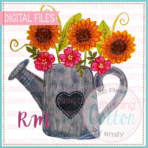 SPRING FLORAL WATERING CAN WATERCOLOR DESIGN BCRM