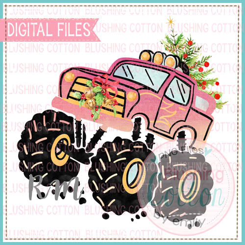 CHRISTMAS PINK MONSTER TRUCK BCRM