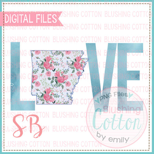 LOVE ARKANSAS SHABBY CHIC WATERCOLOR DESIGN BCSB