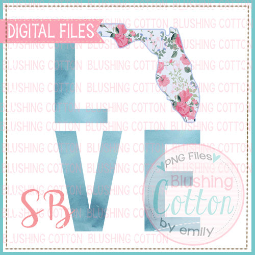 LOVE FLORIDA 2 SHABBY CHIC WATERCOLOR DESIGN BCSB