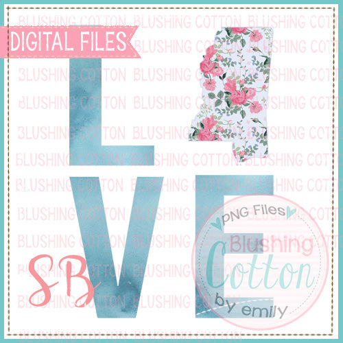 LOVE MISSISSIPPI 2 WATERCOLOR DESIGN BCSB