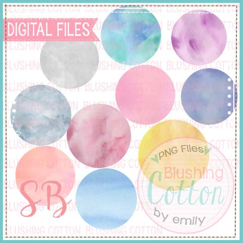 CIRCLE WATERCOLOR BACKGROUND SET BCSB