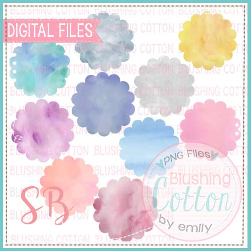 SCALLOP WATERCOLOR BACKGROUND SET BCSB