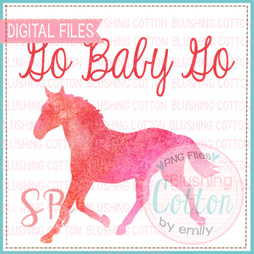 GO BABY GO RUNNING HORSE WATERCOLOR DESIGN BCSB