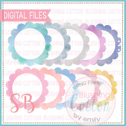 SCALLOP WITH WATERCOLOR AND WHITE CENTER BUNDLE BCSB