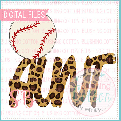 BASEBALL AUNT LEOPARD DESIGN BCSB