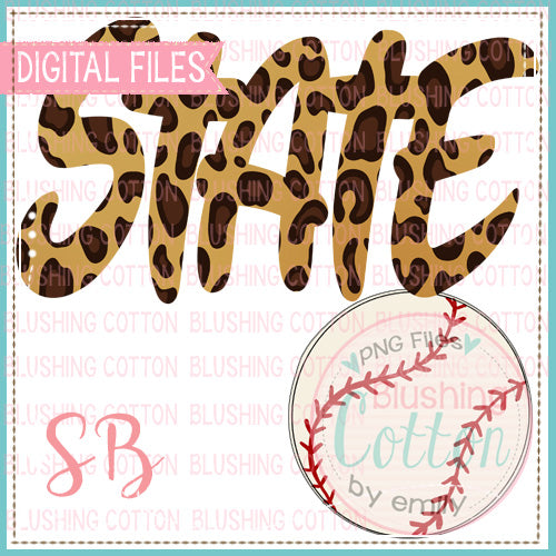 STATE BASEBALL LEOPARD PRINT DESIGN BCSB