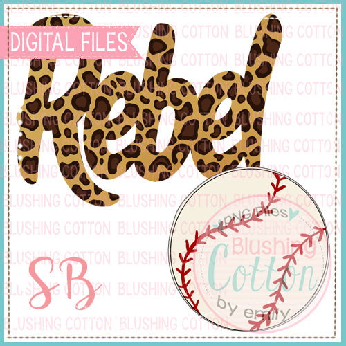 REBEL BASEBALL LEOPARD PRINT DESIGN BCSB