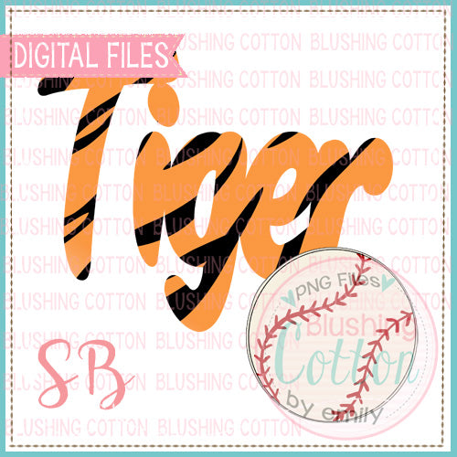 TIGER BASEBALL ORANGE  PRINT DESIGN BCSB