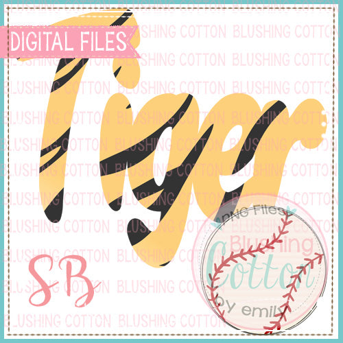 TIGER BASEBALL YELLOW  PRINT DESIGN BCSB