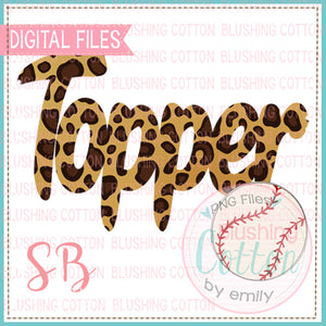 TOPPER BASEBALL LEOPARD PRINT DESIGN BCSB