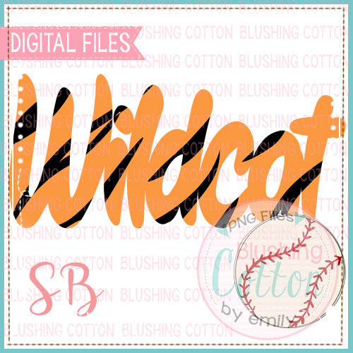 WILDCAT BASEBALL ORANGE  PRINT DESIGN BCSB