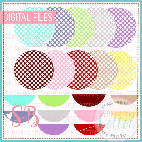 POLKA DOT CIRCLES BACKGROUND WITH NAME PLATES MIX AND MATCH BUNDLE BCSB
