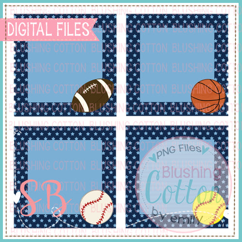 NAVY AND BLUE STAR SPORTS FRAME BUNDLE BCSB