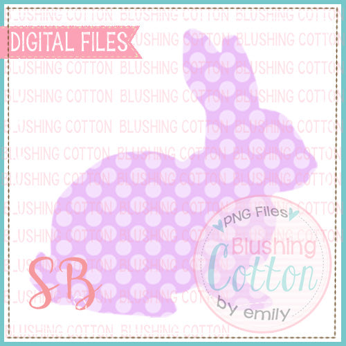 BUNNY PURPLE POLKA DOT WATERCOLOR DESIGN BCSB