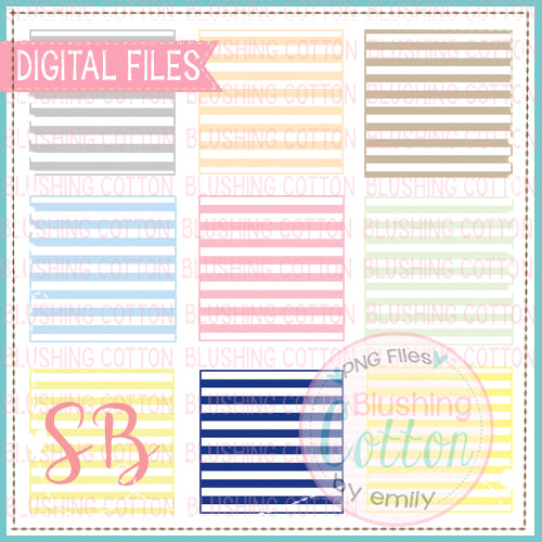 SQUARE STRIPED WATERCOLOR BACKGROUND SET  BCSB