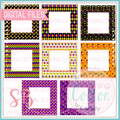 HALLOWEEN SQUARE FRAME WITH CREAM CENTER BACKGROUND  BUNDLE BCSB